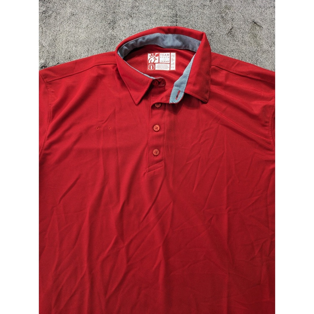 Chik-Fil-A Short Sleeve Polo Shirt Men's Size XL Red - Picture 2 of 10